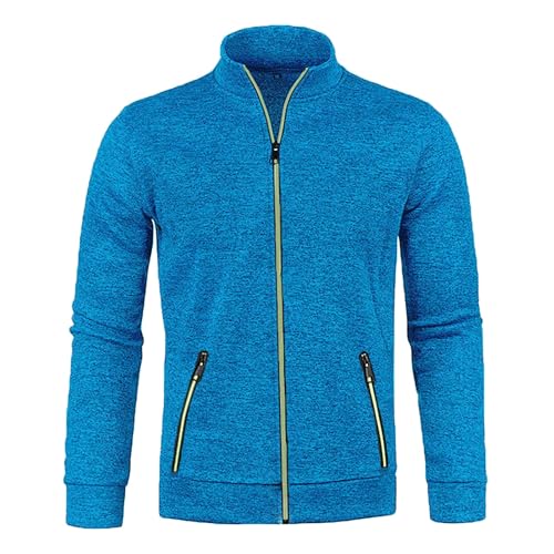 Herren Strickjacke Grün, Cardigan Herren Strick Feinstrick Pullover Mit Reißverschluss Trachtenjacke Gestrickt Wintermantel Regular Fit Herren Strickmantel Mit Zip Taschen Übergangsmantel von Generisch