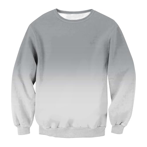 Herren-Sweatshirt | Farbverlaufs-Sweatshirt | klassischer, einfarbiger Pullover mit Rundhalsausschnitt | Langarm-Pullover | leichtes Sport-Sweatshirt | Freizeit-Pullover | Sweatshirt für lockere von Generisch