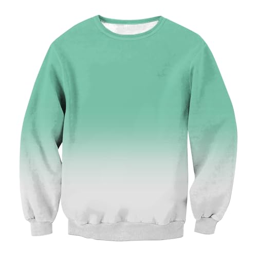 Herren-Sweatshirt | Farbverlaufs-Sweatshirt | klassischer, einfarbiger Pullover mit Rundhalsausschnitt | Langarm-Pullover | leichtes Sport-Sweatshirt | Freizeit-Pullover | Sweatshirt für lockere von Generisch