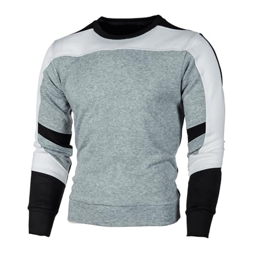 Herren Sweatshirts Rundhalsausschnitt Relaxed Fit Herren Basic Sweater Sweatshirt für Herren Sweatshirt militär pullover herren herren strickjacke mit reissverschluss dünn zip pullover herren 4xl von Generisch