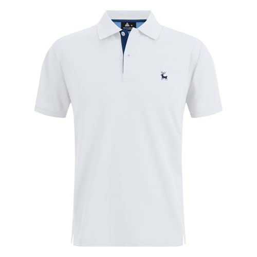 Herren T Shirt, Trachten Poloshirt Herren Slim Fit Kurzarm Atmungsaktive Dünnes Business Leichtes Golf Bügelfreie Mode Sommer Retro Polo Shirts, Weiße, XXL Herren T Shirt, Trachten Poloshirt Herren Slim Fit Kurzarm Atmungsaktive Dünnes Business Leichtes Golf Bügelfreie Mode Sommer Retro Polo Shirts, Weiße, XXL von Generisch
