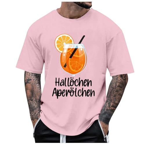 Herren T-Shirt Karneval und Fasching Hallöchen Aperölchen I Aperol Spritz Lustiges Freizeitshirt mit Cocktail Druck Leicht Top Casual Bluse Stretch Sportshirt Stilvolle Fun-T-Shirt Oberteile von Generisch