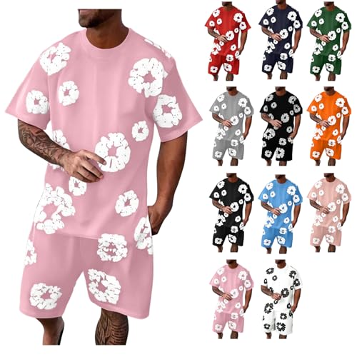 Herren T-Shirt Und Shorts Set Sommer 2-Teiler Tracksuit Männer Oversized hausanzug Jogginganzug Casual Trainingsanzug Hip Hop Y2K Sports Outfit Unisex Baumwollkranz Druck Bequeme Freizeit Activewear Herren T-Shirt Und Shorts Set Sommer 2-Teiler Tracksuit Männer Oversized hausanzug Jogginganzug Casual Trainingsanzug Hip Hop Y2K Sports Outfit Unisex Baumwollkranz Druck Bequeme Freizeit Activewear von Generisch