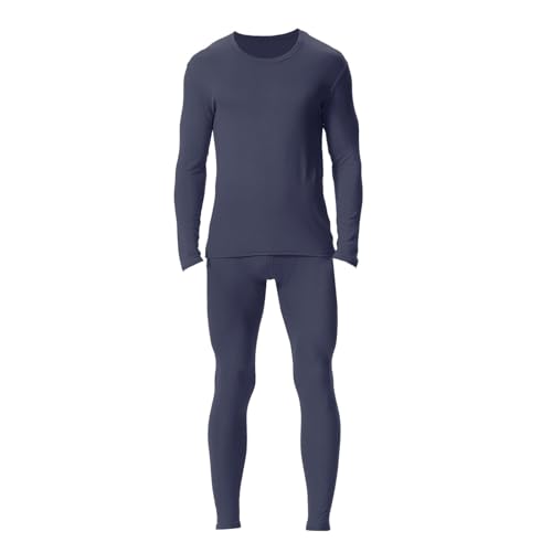 Herren-Thermo-Unterwäsche-Set, Fleece-gefüttert, lange Thermo-Unterwäsche, Basisschicht-Set für Herren, kalter Winter, Speed-Badeanzug, Rennsport, dunkelgrau, XXXXXXX-Large von Generisch