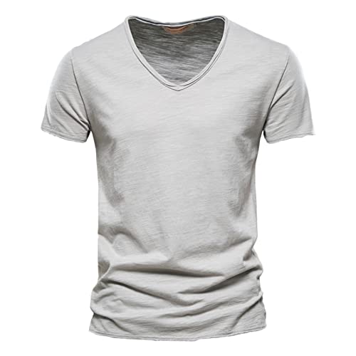 Herren Tshirt V Ausschnitt,T-Shirt Herren V-Ausschnitt 100% Baumwolle Einfarbig Kurzarm Shirt Sommer Regular fit Tshirt Männer Atmungsaktiv Sportshirts Herrenshirt Top Weich Und Bequem Herren Tshirt V Ausschnitt,T-Shirt Herren V-Ausschnitt 100% Baumwolle Einfarbig Kurzarm Shirt Sommer Regular fit Tshirt Männer Atmungsaktiv Sportshirts Herrenshirt Top Weich Und Bequem von Generisch
