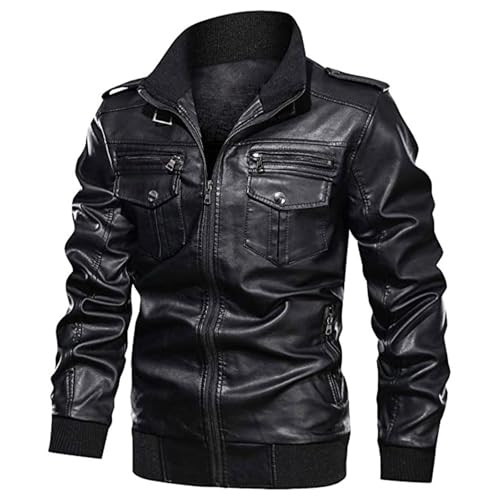 Herren Übergangsjacke Herrenjacke Jacke mit Kapuze Reißverschlusstaschen Regular Fit Jacke Winterjacke Herren Lederjacke Mit Fransen Herren Herren Jacken Übergang Steppjacke von Generisch