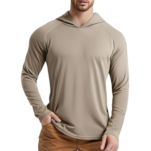 Herren UV-Schutz Hoodie Kapuzenpullover UPF 50+ Langarm Shirt mit Daumenloch Sonnenschutz Kapuzenshirt Trockene Passform Schwimmen Trainingsshirt Freizeit Langarmshirt Herren UV-Schutz Hoodie Kapuzenpullover UPF 50+ Langarm Shirt mit Daumenloch Sonnenschutz Kapuzenshirt Trockene Passform Schwimmen Trainingsshirt Freizeit Langarmshirt von Generisch