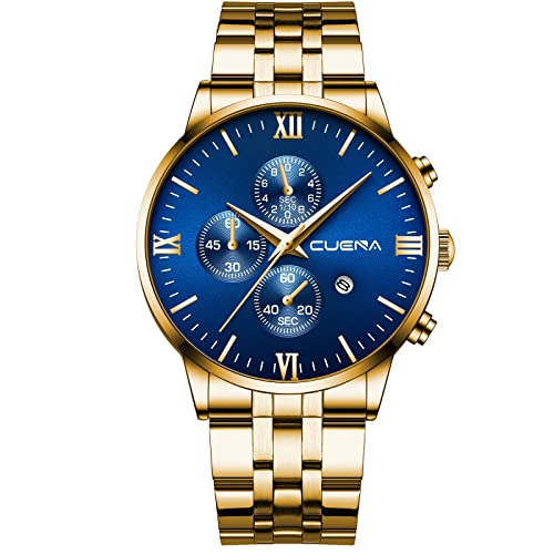 Herren Uhr Herren Business Fashion Quarzuhr Edelstahlband wasserdicht Digital Armbanduhr Klein (I-d, One Size) von Generisch