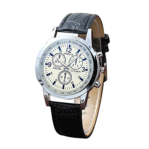 Herren Uhr Männer Analog Quarz Fashion 2019 Personality Quartz Belt Men's Watch Damen Digitaluhr Wasserdicht Perlmutt (E-Blue, One Size) von Generisch
