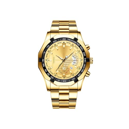 Herren Uhr Männer Edelstahl Atmosphärische Herrenuhr Business Wear Uhr Casual und Herrenmode Uhr Elegante Herrenuhr (A, One Size) von Generisch