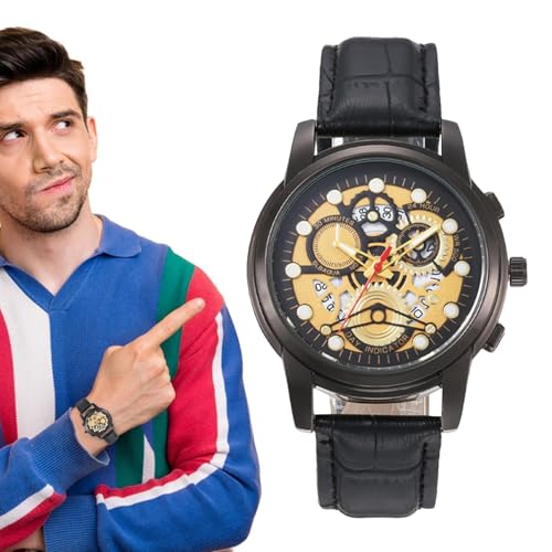 Herren Uhr Mechanische, mechanische Uhren für Männer - Business Leder -Gurtmenschen Uhren -Datum Display,Modeaccessoires Armbanduhr für formelles Freizeitkleid von Generisch
