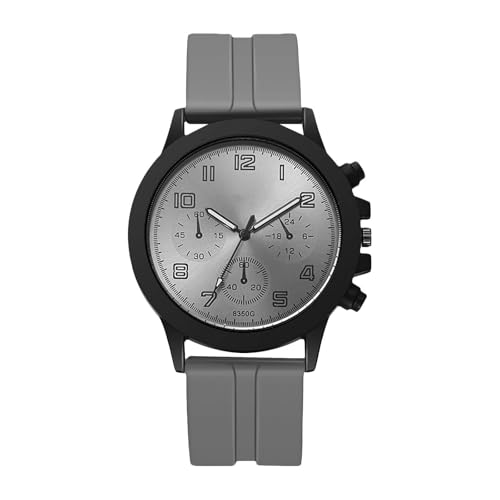 Herren Uhr Ultra Dünne Herrenuhr mit Silikonarmband, präzises Timing, modische Freizeituhr für Herren im Business-Stil, Zeiger, präzises Timing Sportuhr Lernuhr (3-B, One Size) von Generisch