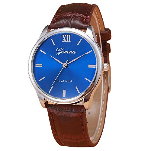 Herren-Uhren Analog Quarz Mens Frau Analog Retro Quarz Design Legierung Armband Uhr Damenuhr (Brown, One Size) von Generisch