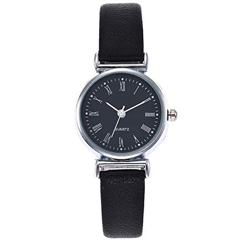 Herren-Uhren Analog Quarz Ziffern Uhr Frauen kleine Quarz Mode mit arabische Damenuhr (Black, One Size) von Generisch