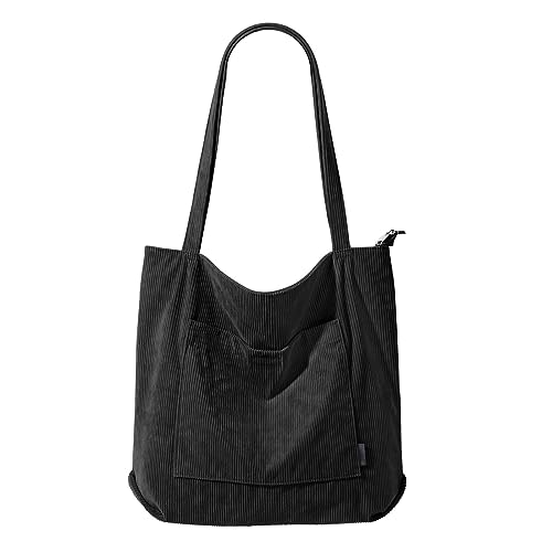 Herren-Umhängetasche, Kordsamt, Canvas, Handtasche, einfache Retro-Umhängetasche, Damentasche, Herrentaschen, Schultertasche, Schwarz , Einheitsgröße von Generisch