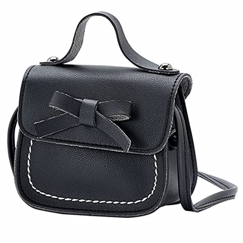 Herren-Umhängetasche, Schultertasche für Mädchen, einfarbig, Schleife, modische Schultertasche, Kinder, Schwarz , Einheitsgröße von Generisch