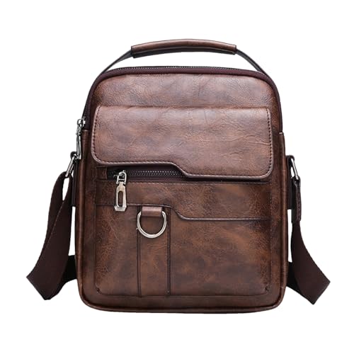 Herren Umhängetasche Leder, Herren Messenger -Taschen für die Arbeit,PU Leder Retro Sling Daypack - Leichte Kapazität Leichtes Retro tragbares Brustpaket für Business Casual Work Fitnessstudio Herren Umhängetasche Leder, Herren Messenger -Taschen für die Arbeit,PU Leder Retro Sling Daypack - Leichte Kapazität Leichtes Retro tragbares Brustpaket für Business Casual Work Fitnessstudio von Generisch
