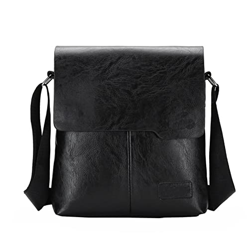 Herren Umhängetasche Ledertasche Aktentasche Kupplung Rucksack Vertikale Umhängetasche Schultergurt Für Taschen Gestreift (Black, One Size) von Generisch
