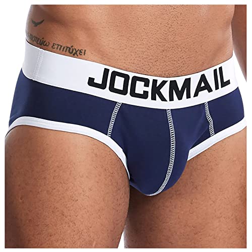 Herren Unterhosen, Boxershorts Unterwäsche Pouch Shorts Solid Unterhosen Atmungsaktive Soft Slips Höschen Männer Boxershort M Set 20 Unterhose Set Bokserki Meskie NA Walentynki (M, Dark Blue) von Generisch