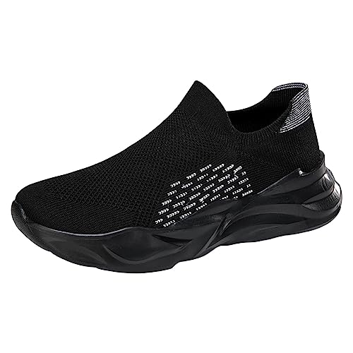 Herren Walkingschuhe Sneaker rutschfest Sohle Wanderstiefel Mesh Atmungsaktiv Schuhe Sportlicher Sneaker Mit Memory Foam Trainingsschuhe Schnürsenkel Ohne Binden Sportschuhe von Generisch