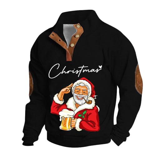 Herren Weihnachtspullover Lustig Strickpulli mit Rundhals Langarmshirt Christmas Sweater mit Reißverschluss Männer Party Style weihnachtspulli Strick Weihnachten Sweatshirt Pullover Herren Weihnachtspullover Lustig Strickpulli mit Rundhals Langarmshirt Christmas Sweater mit Reißverschluss Männer Party Style weihnachtspulli Strick Weihnachten Sweatshirt Pullover von Generisch