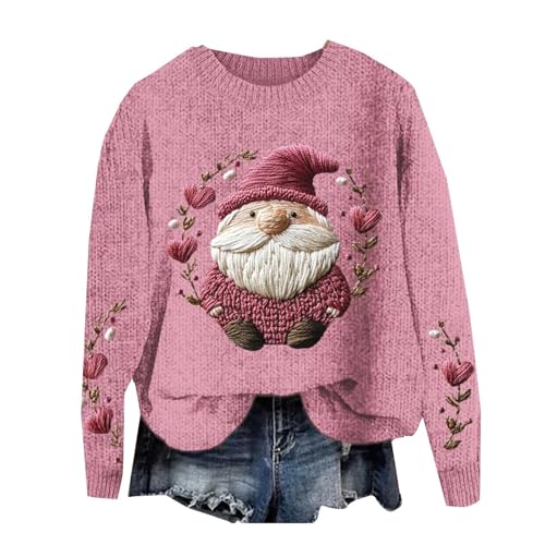 Herren Weihnachtspullover Strickpullover Lustig Christmas Sweater Hässlicher Weihnachtspulli für Damen Herren mit Rundhalsausschnit Weihnachtspullover Damen Glitzer von Generisch