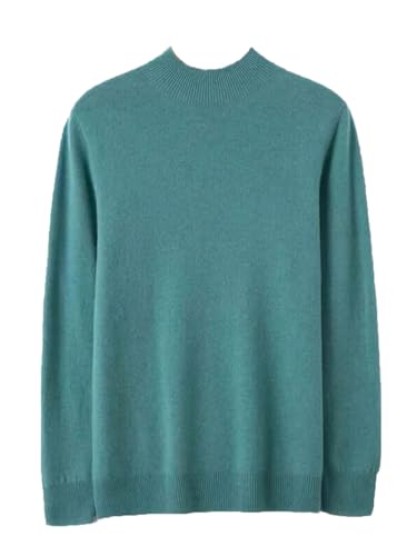 Herren Winter Kaschmir Pullover 100% Merinowolle Strickpullover Business Halb Hoher Kragen Langarm Pullover, Matcha En8, L von Generisch
