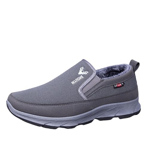 Herren Winterboots Gefüttert Schneestiefel Wasserabweisend Winterschuhe Wildleder Stiefeletten Rutschfest Schneeschuhe Weichen Sohle Schlupfstiefel Gemütlich Thermoschuhe für Schneesaison von Generisch