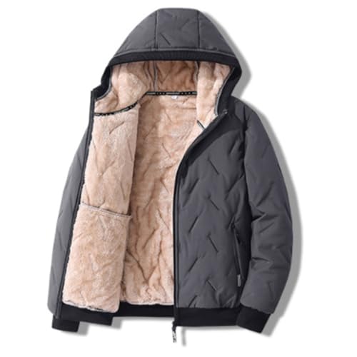 Herren Winterjacke Warm GefüTtert üBergangsjacke Kapuzenjacke - GroßE GrößEn Locker Daunenjacken Softshelljacke Steppjacke Mit Kapuze Sweatjacke Puffer Jacket Windbreaker Outdoorjacke von Generisch