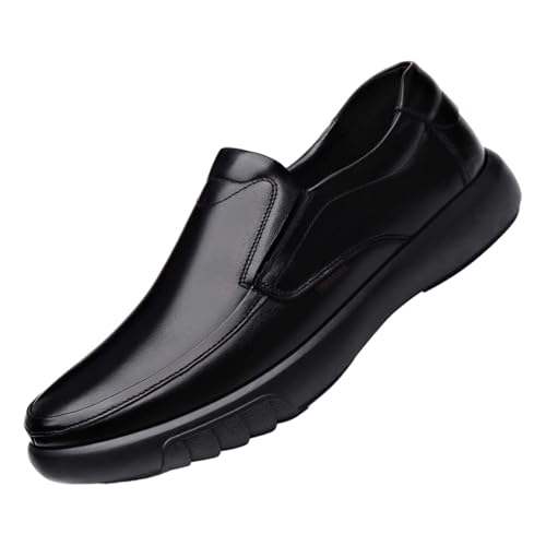 Herren Winterschuhe Leder Sportschuhe Leichtgewichts Lederschuhe Retro Freizeit Anzugschuhe Minimalistische Businessschuhe Wasserdicht Leder Sneakers mit Offenem Zehenbereich Schlupfschuhe von Generisch
