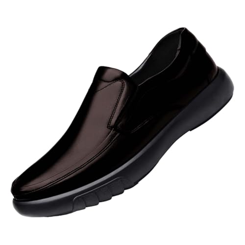 Herren Winterschuhe Leder Sportschuhe Leichtgewichts Lederschuhe Retro Freizeit Anzugschuhe Minimalistische Businessschuhe Wasserdicht Leder Sneakers mit Offenem Zehenbereich Schlupfschuhe von Generisch