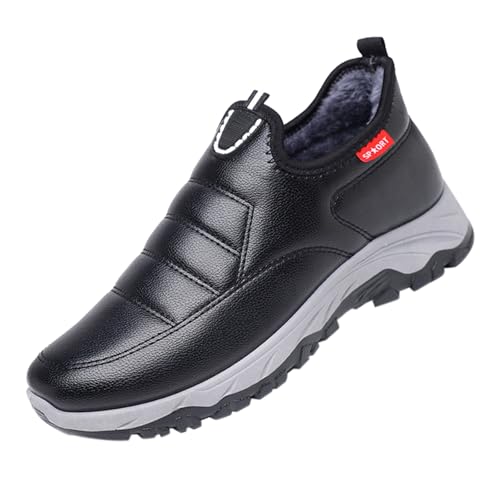 Herren Winterstiefel aus und Baumwolle, bequem, plus dicke, kalte Schneestiefel aus Samt Gelbe Schuhe Herren (Black, 40) von Generisch