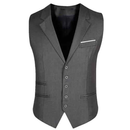 Herren formelle Weste Slim Fit Baumwolle Anzugweste Casual Ärmellos Business Weste, grau, 42 Herren formelle Weste Slim Fit Baumwolle Anzugweste Casual Ärmellos Business Weste, grau, 42 von Generisch