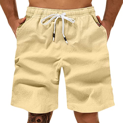 Herren leinen Freizeit Classic fit Short Baumwoll Leinen Sommer mit Elastik-Bund und Taschen Freizeithose Casual Shorts Leicht mit Taschen leichte luftige Sommershorts einfarbige Activewearshorts Herren leinen Freizeit Classic fit Short Baumwoll Leinen Sommer mit Elastik-Bund und Taschen Freizeithose Casual Shorts Leicht mit Taschen leichte luftige Sommershorts einfarbige Activewearshorts von Generisch
