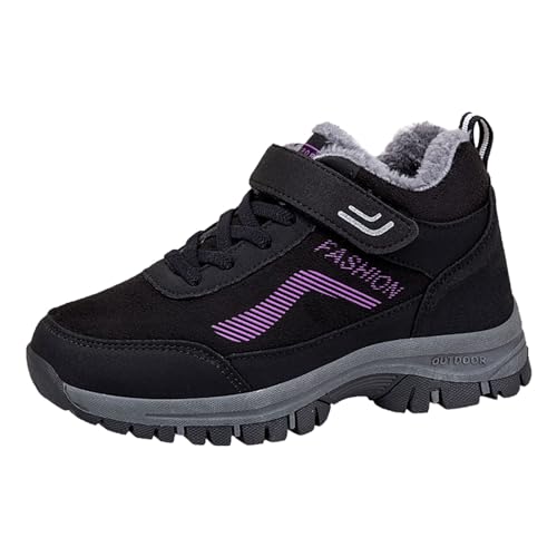 Herren und Damen Baumwollschuhe Bergsteigerschuhe Winter Mid Cut Plüsch Isolierung Outdoor Wanderschuh Herren Sneaker 12, violett, 3.5 UK 3X-Narrow von Generisch