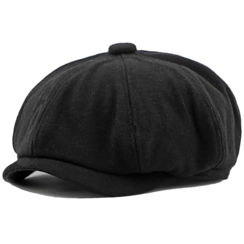 Herren und Damen Vintage achteckige Kappe Patchwork Künstler Maler Baskenmütze, Schwarz , Einheitsgröße Herren und Damen Vintage achteckige Kappe Patchwork Künstler Maler Baskenmütze, Schwarz , Einheitsgröße von Generisch