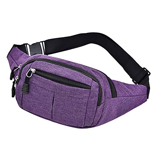 Herren- und Sportrucksack, modisch, Fitness, Damen, Freizeit, einfache Hüfttasche, Damen-Pack, modisches Leder, violett, Einheitsgröße von Generisch