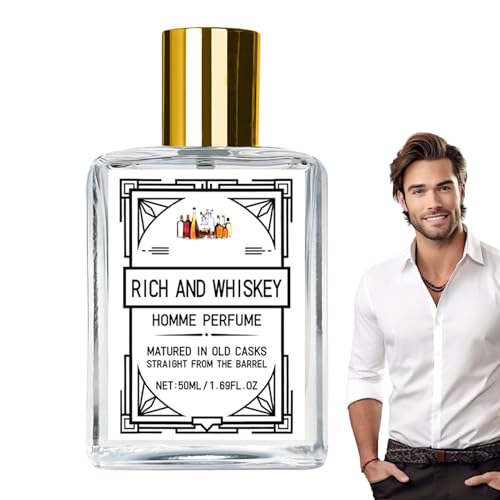 Herrenduft 50ml | Männlicher Duft Eau de Toilette | Langer Rollenduft | Natürlich frischer Whisky | Kompaktes Reisespray mit elegantem Design für den Alltag | Por von Generisch