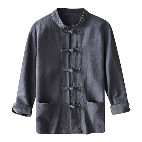 Herrenhemden Langarm - Glitzer 90er Glitzerhemd Reverskragen Vintage Hemd Disco 70er Passform Metallic-Hemden Lässig Oberhemden Leinen Hemden Stehkragenhemd Männer Anzug Hemd von Generisch