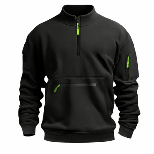 Herrenjacke mit Reißverschluss an den Taschen Sweatshirt mit halbem Reißverschluss lockere Passform bequemes Sweatshirt einfarbiges Arbeitshemd weicher Pullover lässiger Stil Herrenjacke mit Reißverschluss an den Taschen Sweatshirt mit halbem Reißverschluss lockere Passform bequemes Sweatshirt einfarbiges Arbeitshemd weicher Pullover lässiger Stil von Generisch