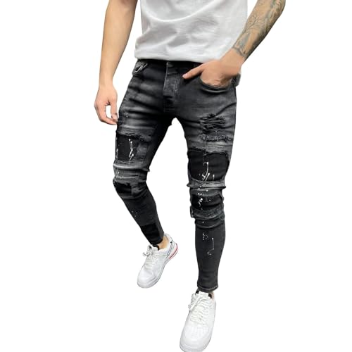 Herrenjeans Regular Stretch Herrenjeans Gerader Schnitt Herrenhosen In Grossen Größen Flared Jeans Herren Jeans 100 Prozent Baumwolle Herren Bootcut Herren Jeans Bootcut von Generisch