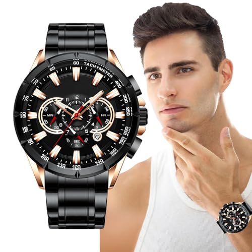 Herrenmetall Uhr, wasserdichte Uhren für Männer | Edelstahlgurt Männer Uhren,Mechanische Band, Business Clothing Accessoires für Geburtstage, Ostern von Generisch