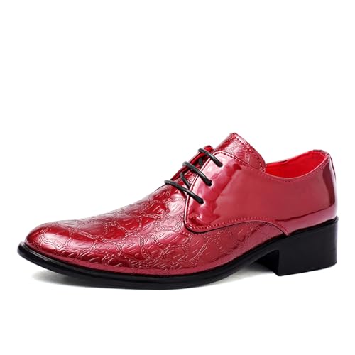 Herrenschuhe, formelle Business-Oxford-Schuhe für Herren, Smoking, Anzugschuh für Herren, rot, 39 1/3 EU von Generisch