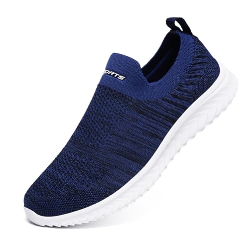 Herrenschuhe Frühling und Sommer Neue rutschfeste Wanderschuhe Mode leichte Schuhe für mittlere und ältere Menschen Tops Schuhe Herren (Dark Blue, 41) von Generisch