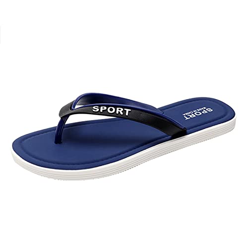 Herrenschuhe Strand Flip Flops Flat Toe Sandwich Strand Flip Flops für Männer Mädchen Flip Flop 36 (Blue, 41) von Generisch