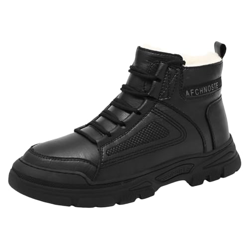 Herrenstiefel Winter Gefüttert Wasserdicht Warm Leicht Schneestiefel Braun Schwarz Barfuß Winterschuhe Barfußschuhe Winter Leder Herrenschuhe Outdoor Mit Reißverschluss Winterstiefel von Generisch