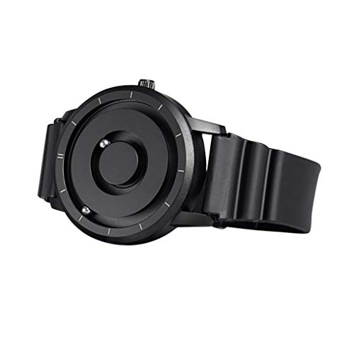 Herrenuhr Future No Style Hour- Wrist Minute Moderne Herren-Magnetuhr Quarz-Herrenuhr Damen Armbanduhr Elastisch (Black, One Size) von Generisch
