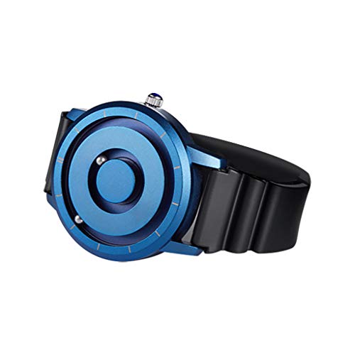 Herrenuhr Future No Style Hour- Wrist Minute Moderne Herren-Magnetuhr Quarz-Herrenuhr Damen Armbanduhr Elastisch (Blue, One Size) von Generisch