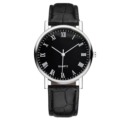 Herrenuhr | Lederarmband | Business - Elegante analoge Uhr mit Lederband, minimalistisch, vielseitig für lässige Freitage oder professionelle Meetings, langlebig von Generisch