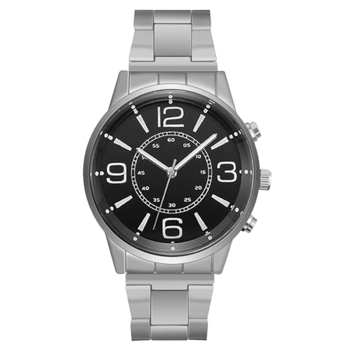 Herrenuhren Chronograph Herrenuhr Business Wear Luxusuhr Casual Edelstahl Kreative Herren Schwarze Uhr Digital Watch Womens Retro (D, One Size) von Generisch